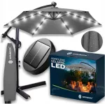 Aiavarjuvarju 300 cm LED-valgustusega, p&auml;ikesepatarei ja kattega