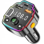 FM Bluetooth saatja MP3-ga, kiire laadija 3x USB RGB QC 20W