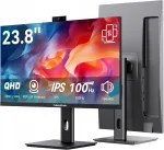 23,8" 2K IPS 100Hz monitor 3MP kaamera, mikrofon, HDMI, vertikaalne m&auml;ngimiseks