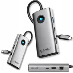 Orico PW11 6in1 dokijaam, USB-C, HDMI 4K, USB 3.0, PD 100W s&uuml;learvutitele