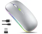 Juhtmevaba hiir GLOBAL TECH Bluetooth 2,4 GHz vaikne, h&otilde;bedane, LED-valgustusega