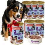 Koerakonservid 2 Friends linnulihaga, 71% lihaproteiiniga kastmes, 5x1240g + 1 kingitus