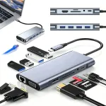 USB-C 11-in-1 adapter MacBook Pro/Air M1/M2: HDMI 4K, LAN RJ45, SD, TF