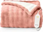 Elektriline soojendav pleed 180 x 130 cm, kahepoolne, punaste roosidega