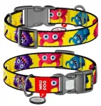 Koera kaelarihm WauDog, nailonist, QR-passiga, FUR MONSTERS, S, 15 mm, 25&ndash;35 cm