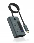 USB-C jagaja ICY BOX, 4x USB 3.2 Gen 2, alumiinium, 10 Gb/s