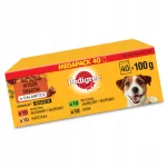 Pedigree MIX niiske koeratoit linnulihaga, lambaliha ja veiselihaga, 40 x 100 g