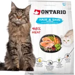 Kuivtoit kassidele ONTARIO Hair&Skin l&otilde;hega, 2 kg