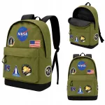 Kooliseljakott NASA Infinity, 30x43x18 cm, kahe sektsiooniga, khaki v&auml;rvi