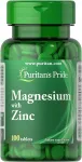 Toidulisand Puritans Pride Magnesium with Zinc, 100 tabletti