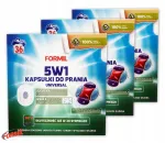 Formil 5in1 pesukapslid, universaalsed valgele ja heledale pesule, 3 x 36 pesukorda
