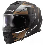 LS2 FF800 Storm II mootorratturi kiiver, must/kuldne, suurus L