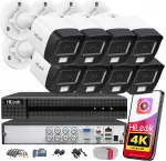 8-osaline TurboHD 8Mpx 4K HiLook by Hikvision rakendusega valvekaamerakomplekt