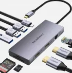 USB jagaja NEWMIGHT C921-E, 9 porti: HDMI, LAN, USB 2.0/3.0, SD, TF, USB-C