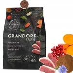 Kuivtoit v&auml;ikeste t&otilde;ugude t&auml;iskasvanud koertele GRANDORF Fresh Duck, teraviljavaba, 3 kg