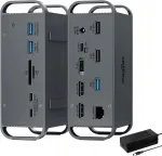 AUIMCE USB-C dokijaam 14 liidesega MacBook Pro-le, toetab kahte monitori