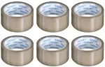 Pruun kleepuv pakketeip, 48 mm x 50 m, 6 tk