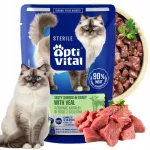 OptiVital Sterile m&auml;rg kassitoit vasikaliha kastmes, 85 g