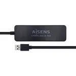 USB jaotur AISENS A106-0399, 4 pesa, USB 3.0, must, 76 cm