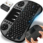 Mini traadita klaviatuur puutejuhiga, RGB LED valgustus nutitelerile