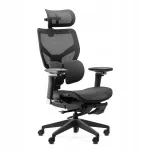 Ergonoomiline kontoritool Ergoshape 2.0, must, jalatoega, reguleeritav