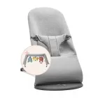 Laste kiiktool BabyBj&ouml;rn BLISS 3D Jersey, helehall, m&auml;nguasjaga