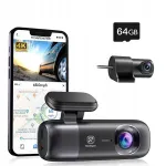 Redtiger F9 4K videoregistraator GPS, WiFi, &ouml;ise n&auml;gemisega, 64 GB, ees- ja tagakaameraga