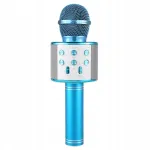 Juhtmevaba karaokemikrofon LED k&otilde;lariga CT007, sinine
