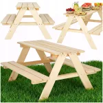 Puidust laste aia laud pingidega, 90 cm