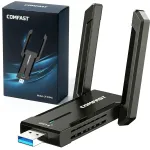 WiFi adapter USB-ga, kolmikanaline antenn 2.4GHz, 5GHz, 6GHz