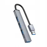 USB-jaotus, 4 pesa, USB 3.0, 5 Gb/s, hall alumiinium