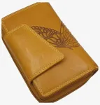 Naiste kollane nahast rahakott RFID ja NFC kaitsega