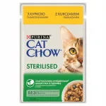 Kassitoit PURINA CAT CHOW Sterilised kanaga ja baklažaanidega kastmes, 85 g