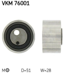 SKF VKM 76001 Pingutusrull,Hammasrihm