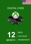USA Xbox Live Gold 12 Kuu Liikmeaeg