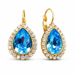 K&otilde;rvar&otilde;ngad &bdquo;Celestial Drop (Aquamarine Blue)&ldquo; Swarovski&reg; kristallidega