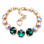 K&auml;ev&otilde;ru naistele DiamondSky &bdquo;Vortex II (Emerald / Aurora Borealis)&ldquo; Swarovski kristallidega