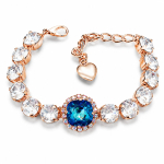 K&auml;ev&otilde;ru naistele DiamondSky &bdquo;Pimestav S&auml;ra III (Bermuda Blue)&ldquo; Swarovski kristallidega