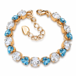 K&auml;ev&otilde;ru naistele DiamondSky &bdquo;Romantiline Hellus II (Crystal / Aquamarine Blue)&ldquo; Swarovski kristallidega