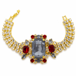 K&auml;ev&otilde;ru &bdquo;Aurora (Dark Grey Ignite / Light Siam)&ldquo; Swarovski&reg; kristallidega