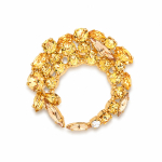 Pross naistele DiamondSky &bdquo;Kristalliharu&ldquo; (Golden Topaz / Colorado Topaz) Swarovski kristallidega