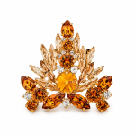 Pross naistele DiamondSky &bdquo;Kristalliharu II (Light Amber / Topaz / Golden Shadow)&ldquo; Swarovski kristallidega
