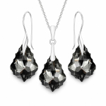 H&otilde;bedane ehtekomplekt naistele &bdquo;Baroque IV (Silver Night)&ldquo; Swarovski&reg; kristallidega