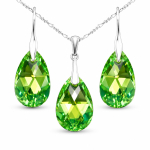 H&otilde;bedane ehtekomplekt naistele &bdquo;Baroque (Peridot AB)&ldquo; Swarovski&reg; kristallidega