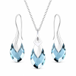 H&otilde;bedane ehtekomplekt naistele &bdquo;Baroque II (Aquamarine Light Chrome)&ldquo; Swarovski&reg; kristallidega