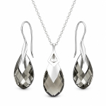 H&otilde;bedane ehtekomplekt naistele &bdquo;Baroque II (Black Diamond Light Chrome)&ldquo; Swarovski&reg; kristallidega