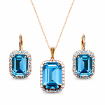 Ehtekomplekt naistele &bdquo;Lourdes (Aquamarine)&ldquo; Swarovski&reg; kristallidega