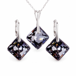 H&otilde;bedane ehtekomplekt naistele &bdquo;Shimmer (Silver Night)&ldquo; Swarovski&reg; kristallidega