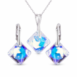 H&otilde;bedane ehtekomplekt naistele &bdquo;Shimmer (Blue Aurora Borealis)&ldquo; Swarovski&reg; kristallidega