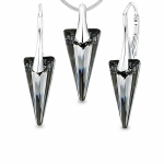 H&otilde;bedane ehtekomplekt naistele &bdquo;Spike (Silver Night)&ldquo; Swarovski&reg; kristallidega